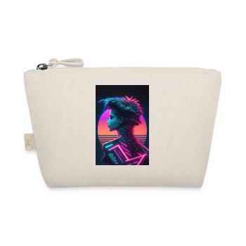 Eine Cyberpunk und Synthwave Femme Fatale - Bio-Täschchen - Natur - Vorne