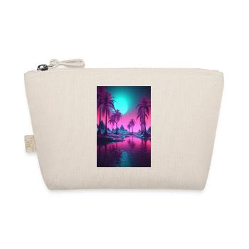 Eine surreale kosmische Synthwave Retrowave Nacht - Bio-Täschchen - Natur - Vorne