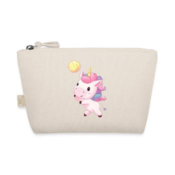 Cute unicorn playing volleyball - Organic Pouch - nature - Front