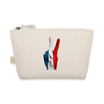 French flag signs victory. France - Organic Pouch - nature - Front