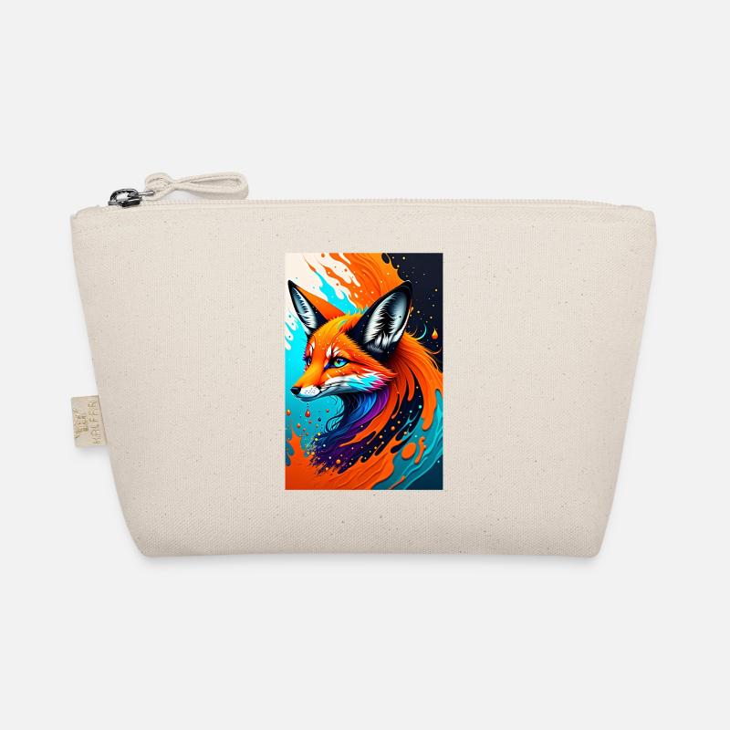 Buntes Kunst Potrait Fuchs 1 Bio-Täschchen