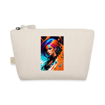 Colorful Art Potrait Woman 2 - Organic Pouch - nature - Front