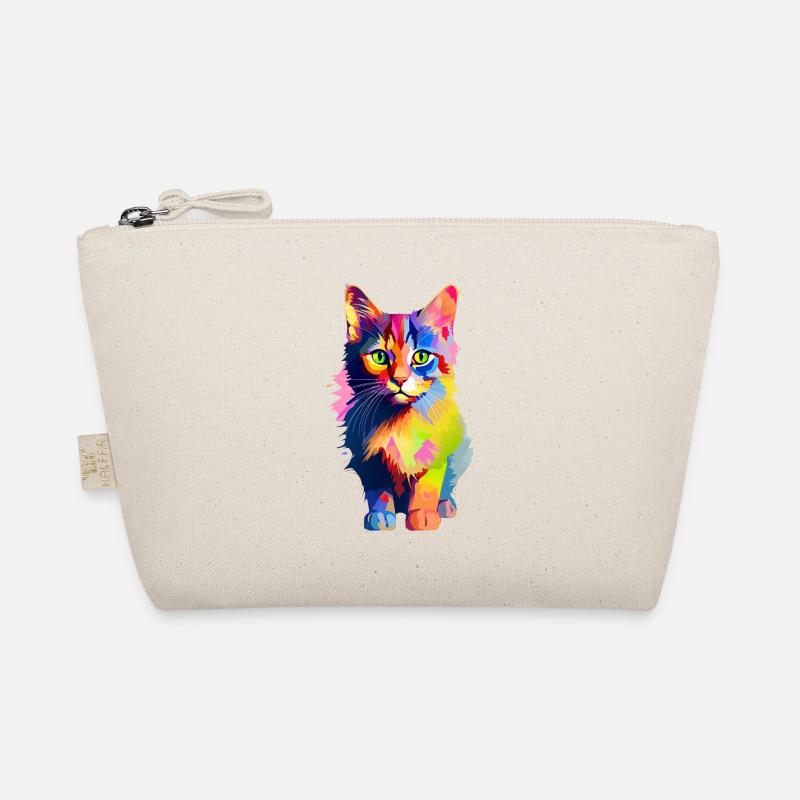 Tierisch bunte Katze - Bio-Täschchen - Natur