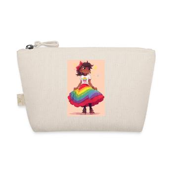 Empowered Expressions: Black Girl with LGTBQ+ - Organic Pouch - nature - Front