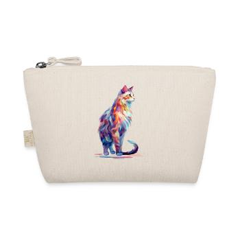 Painted Cat ARt Design Shirt - Organic Pouch - nature - Front