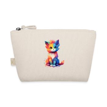 Niedliche farbige Katze - einzigartiges Druckdesign. - Bio-Täschchen - Natur - Vorne