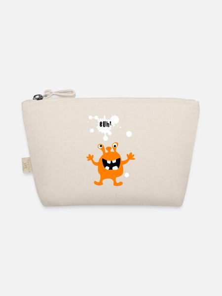 Monster Boo Zombie Comic Creature Kids Halloween - Organic Pouch - nature - Front