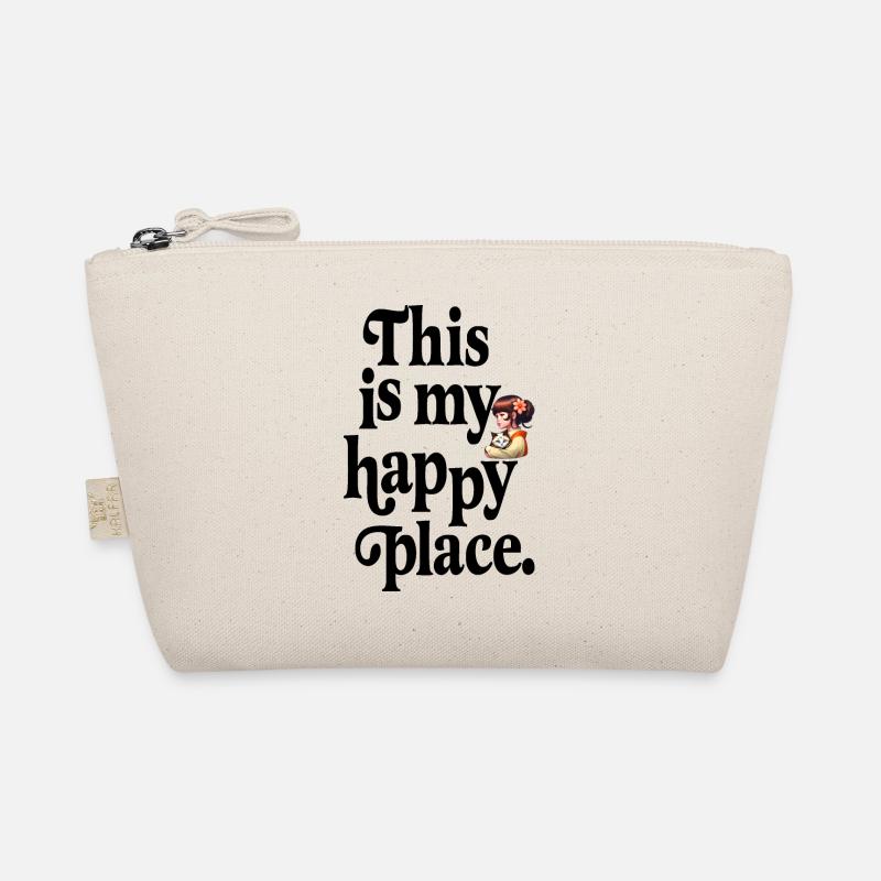 Das ist meine Happy Place Typografie. - Bio-Täschchen - Natur
