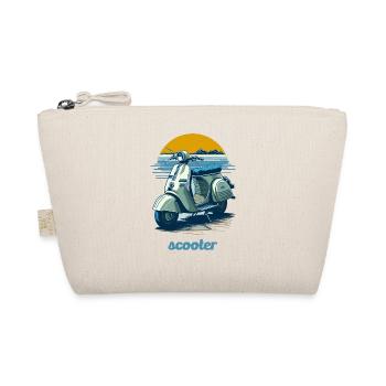 Vintage scooter with mountain backdrop - Organic Pouch - nature - Front