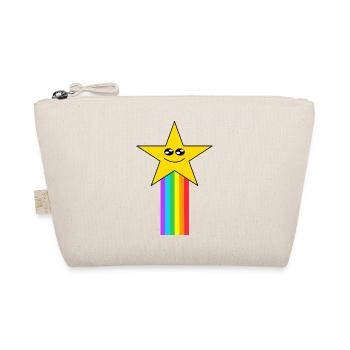 Kawaii Stern mit Regenbogen - Bio-Täschchen - Natur - Vorne