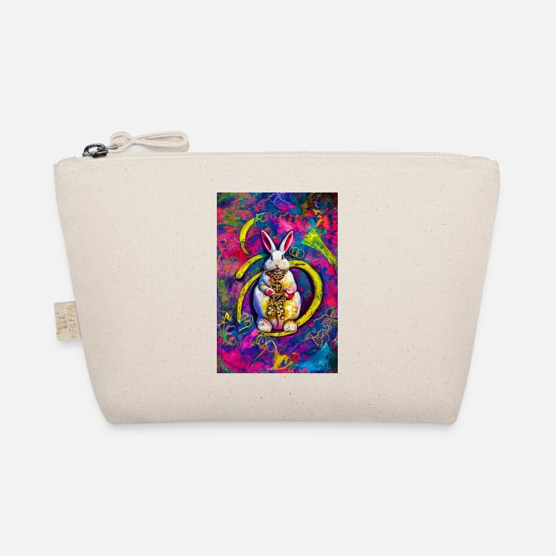 Modern Urban Pop Art Bunny Bunny White Colorful Organic Pouch