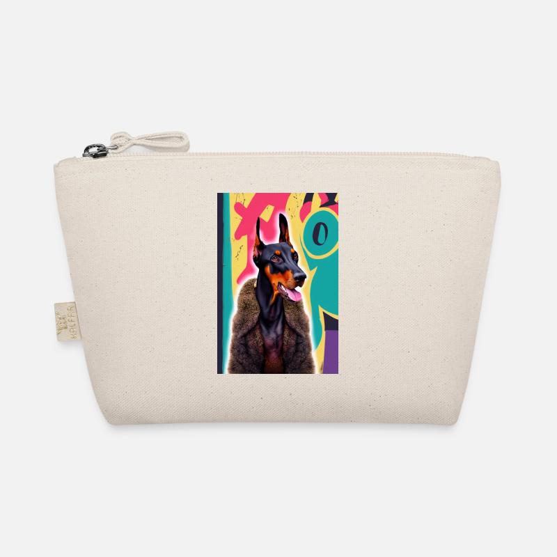 Doberman bossy en manteau de fourrure devant des graffitis Trousse biologique