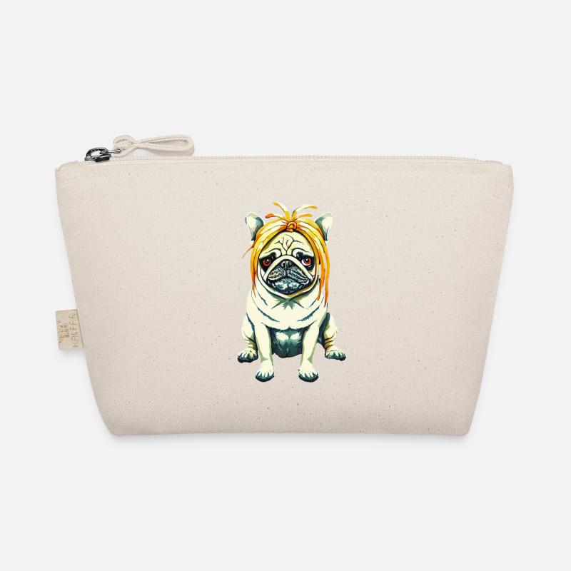 Pug with wig #PugLife Organic Pouch