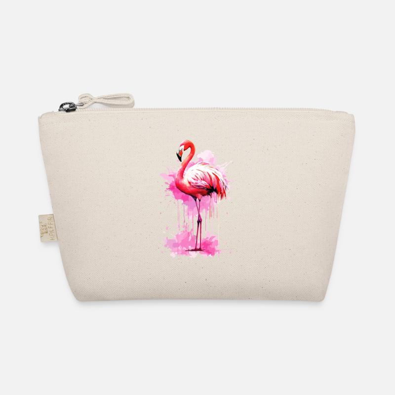 Flamingo Vogel Exotisch Sommer Splash Rosa Pink Bio-Täschchen