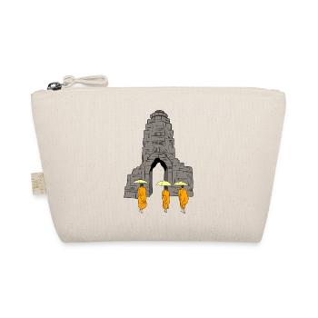 Cambodia Temple Khmer Monk Flag I Gift - Organic Pouch - nature - Front