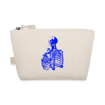 skull skeleton death halloween horror black dead - Organic Pouch - nature - Front