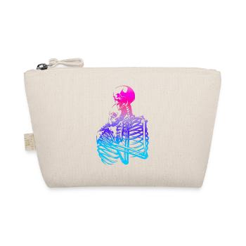skull skeleton death halloween horror black dead - Organic Pouch - nature - Front