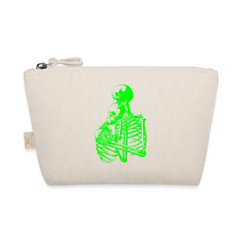 skull skeleton death halloween horror black dead - Organic Pouch - nature - Front