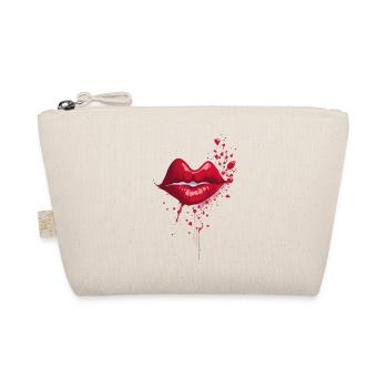 Kissing Red Lips Splash - Organic Pouch - nature - Front