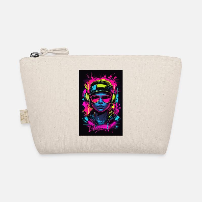 Neon colors on a black background. Organic Pouch