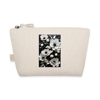 Fleurs blanches sur fond noir. - Trousse biologique - nature - Devant