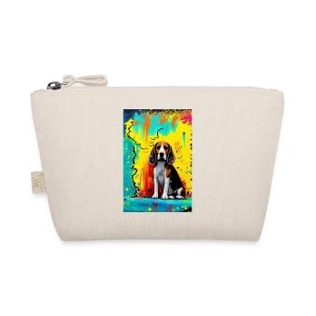 Modernes Pop-Art Print | bunt | Beagle Hund - Bio-Täschchen - Natur - Vorne