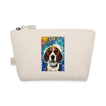 Modernes Pop-Art Print | bunt | Beagle Hund - Bio-Täschchen - Natur - Vorne