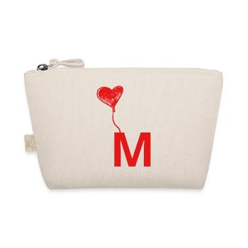 Letter m heart - Organic Pouch - nature - Front