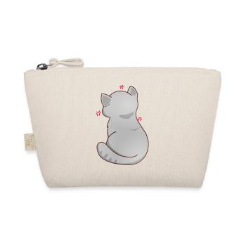 Funny Kawaii Gray Cat, Annoyed Cat - Organic Pouch - nature - Front
