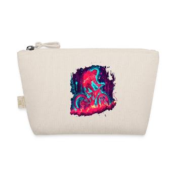 Neon Mystic Mountain Bike Girl Forest Ride - Organic Pouch - nature - Front