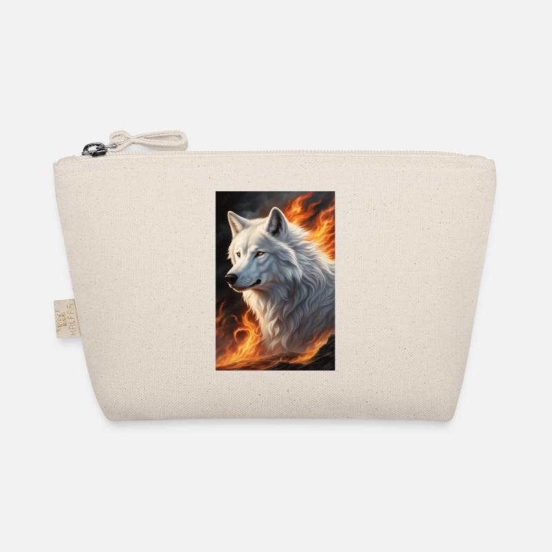 White Animal Feuerwolf - Bio-Täschchen - Natur