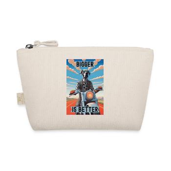 Bigger is Better : Great Dane Riding a Motorcycle - Organic Pouch - nature - Front