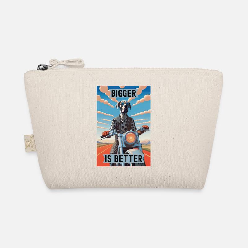 Bigger is Better : Great Dane Riding a Motorcycle Organic Pouch