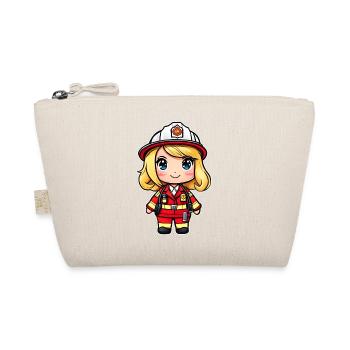 Cute firefighter woman - Organic Pouch - nature - Front