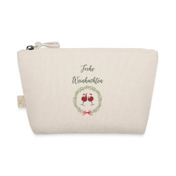 Frohe Weinhachten Rotwein Trinken Ugly Christmas - Bio-Täschchen - Natur - Vorne