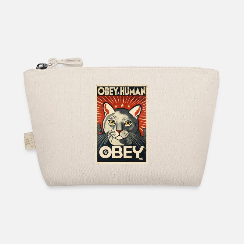 Obey Human Authoritarian Cat Propaganda Poster Organic Pouch