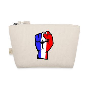 France Flag Fist Hand Symbol - Organic Pouch - nature - Front