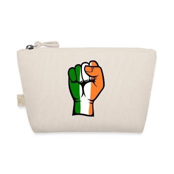 Ireland Flag Fist Hand Symbol - Organic Pouch - nature - Front