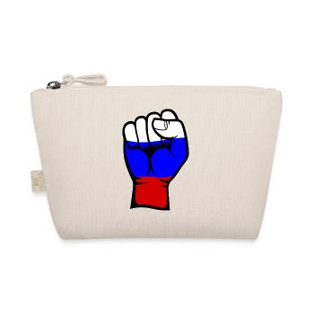 Russia Flag Fist Hand Symbol - Organic Pouch - nature - Front