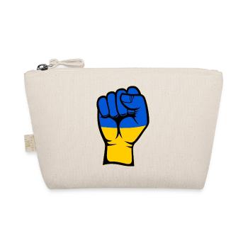 Ukraine Flag Fist Hand Symbol - Organic Pouch - nature - Front