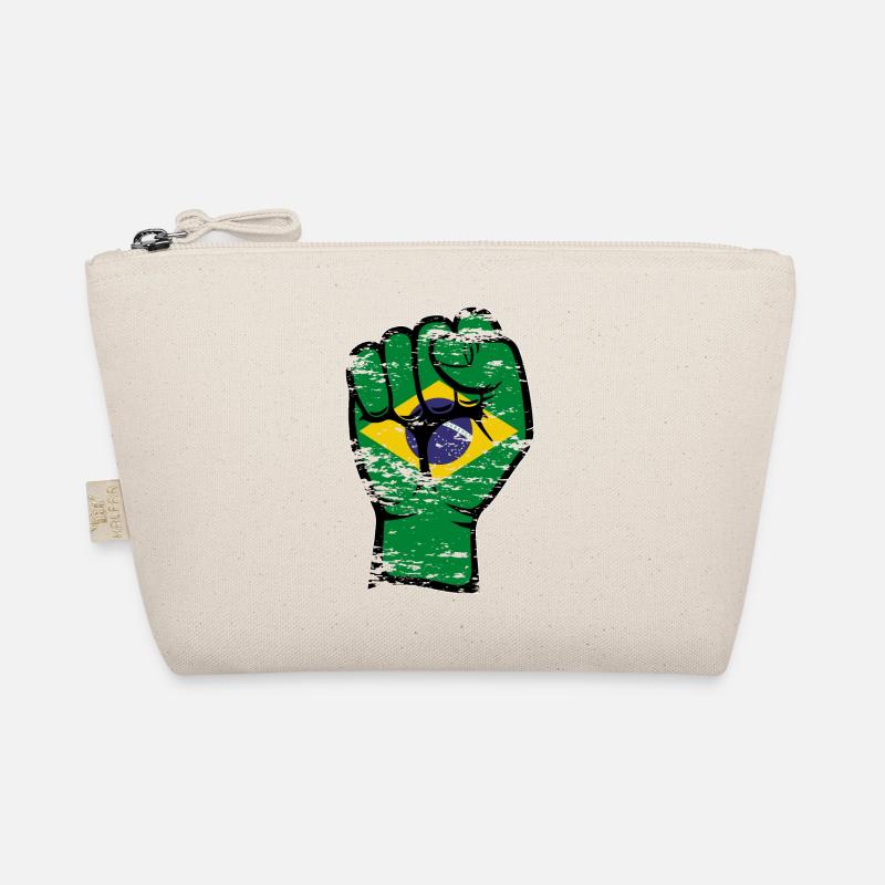 Drapeau du Brésil Icône de la main du poing utilisée Trousse biologique
