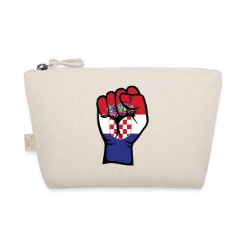 Croatia Flag Fist Hand Symbol - Organic Pouch - nature - Front