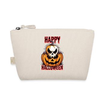Gruseliges Halloween Kürbis mit Schädel - Bio-Täschchen - Natur - Vorne