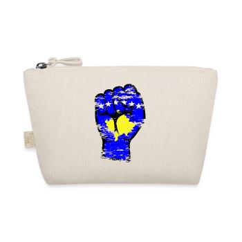 Kosovo Flag Fist Hand Used Symbol - Organic Pouch - nature - Front