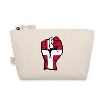 Denmark Flag Fist Hand Symbol - Organic Pouch - nature - Front