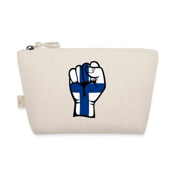 Finland Flag Fist Hand Symbol - Organic Pouch - nature - Front