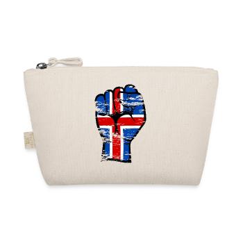 Iceland Flag Fist Hand Used Symbol - Organic Pouch - nature - Front