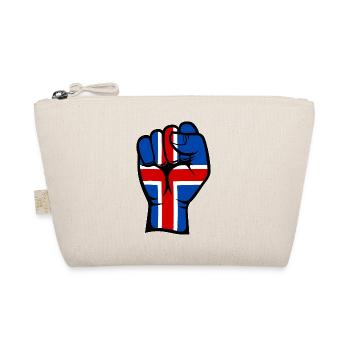 Iceland Flag Fist Hand Symbol - Organic Pouch - nature - Front