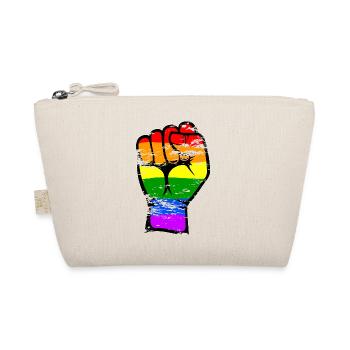 Symbole de poing de la main de drapeau de couleur arc-en-ciel utilisé - Trousse biologique - nature - Devant