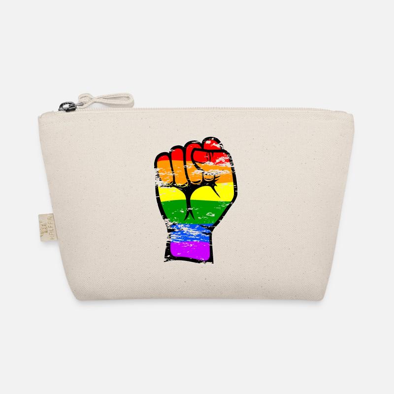 Symbole de poing de la main de drapeau de couleur arc-en-ciel utilisé Trousse biologique